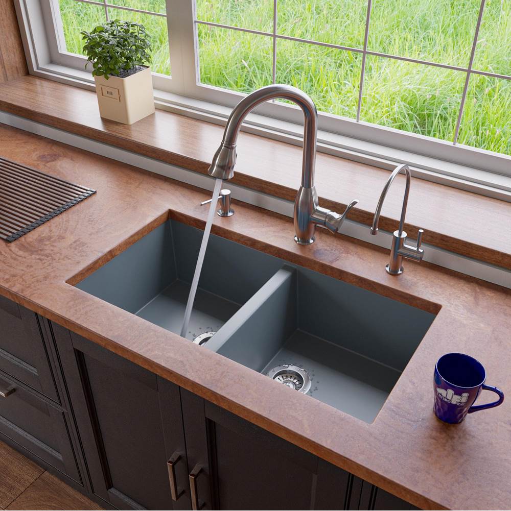 Alfi Trade Undermount Double Bowl Sink Kitchen Sinks item AB3420UM-T