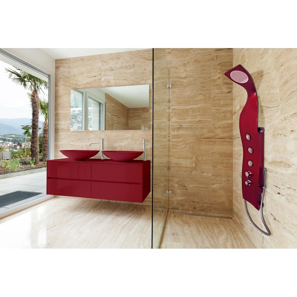 Aquatica Shower Wall Systems Shower Enclosures item Elise-Show-Red