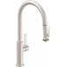 California Faucets - K51-100SQ-ST-WHT - Pull Down Kitchen Faucets