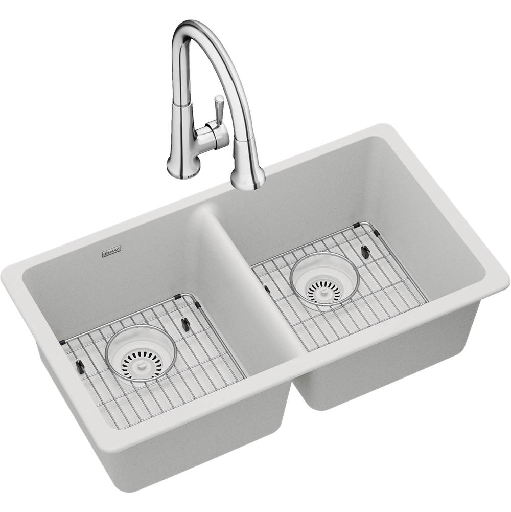 Elkay Undermount Kitchen Sink And Faucet Combos item ELGU3322WH0FC
