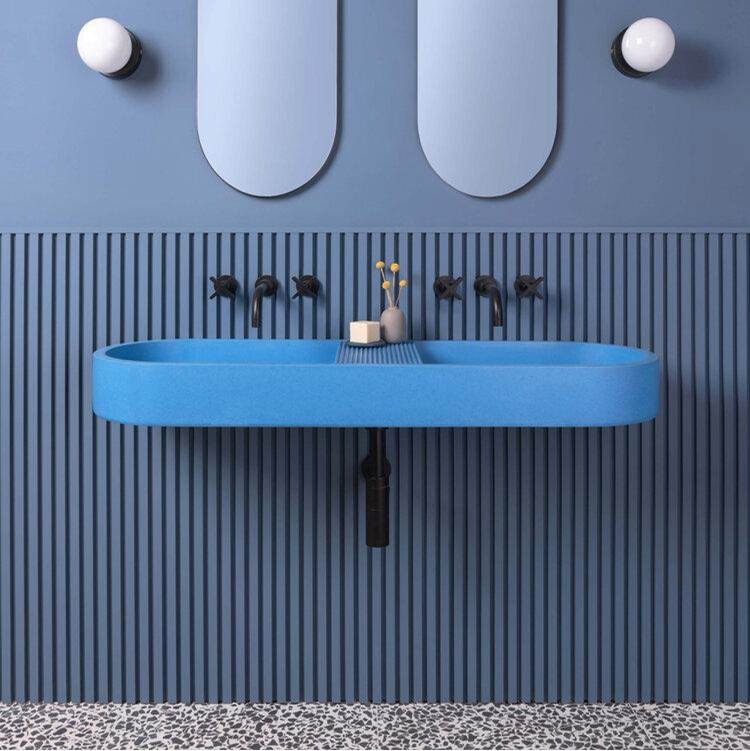 Kast Concrete Basins Dual Mount Bathroom Sinks item AD.A1-NP-White