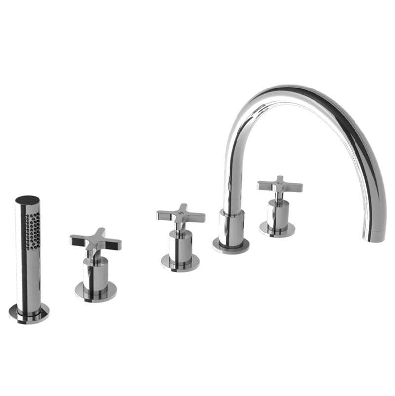 Lefroy Brooks Deck Mount Roman Tub Faucets With Hand Showers item K1-2200-BN