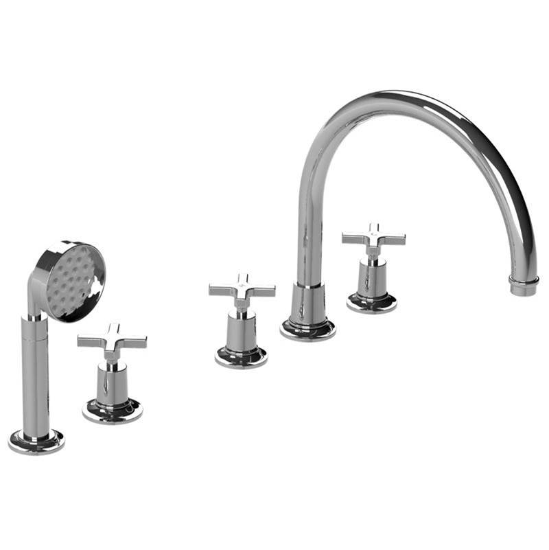 Lefroy Brooks Deck Mount Roman Tub Faucets With Hand Showers item M2-2210-NK